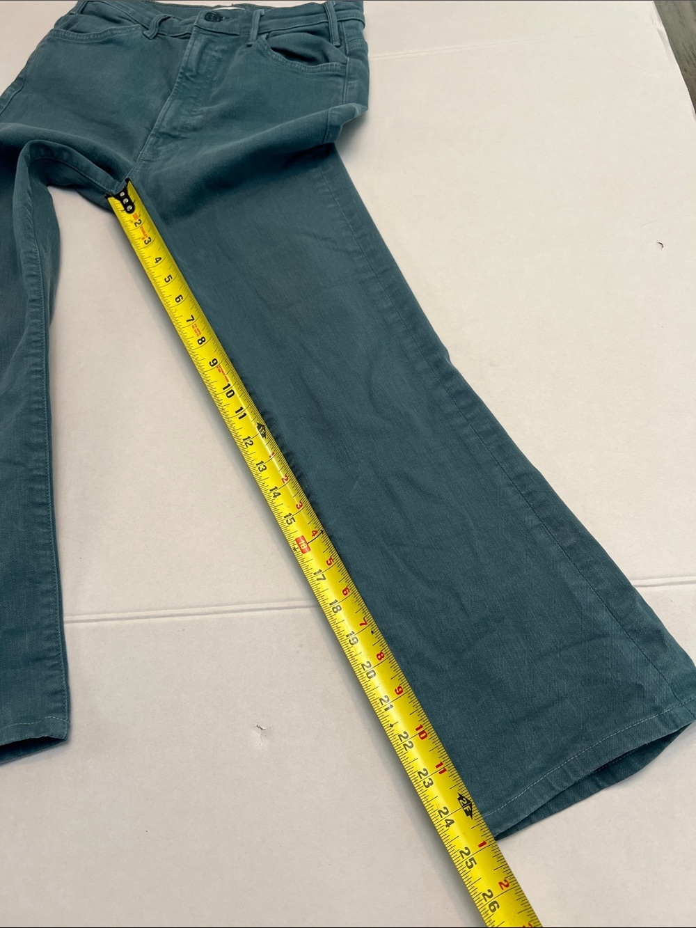 MOTHER DENIM THE HUSTLER ANKLE FRAY IN PLAY DATE GREEN WASH SIZE 28 - Picture 14 of 16